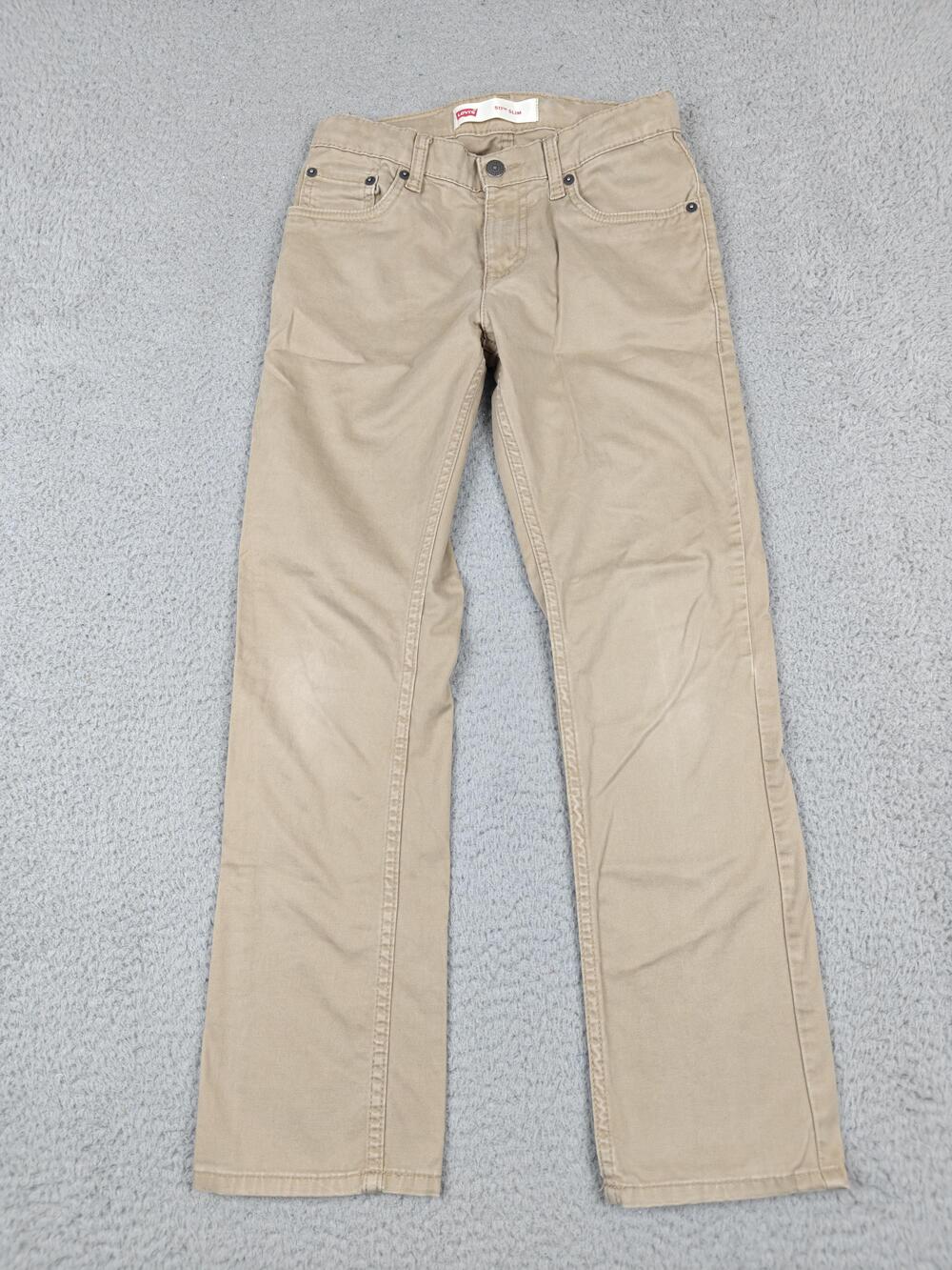 Levi's 511 Jeans Boys 12 Beige Khaki Slim Straight 26x26 Adjustable Waist Denim